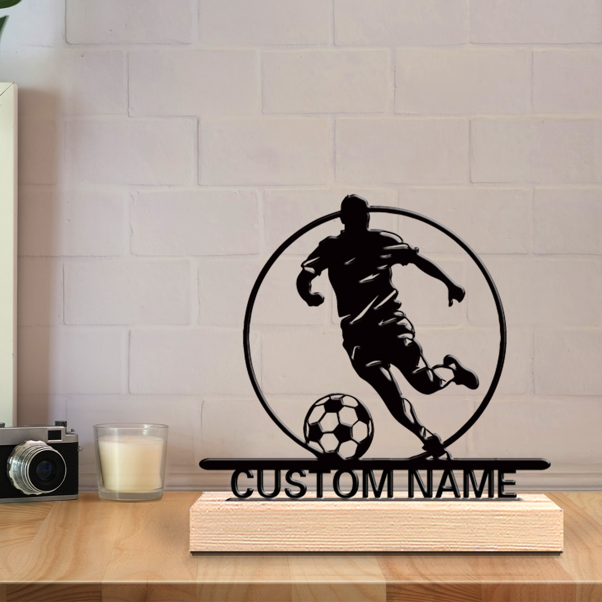 Custom Soccer Player Metal Sta - Home Decor Inspo reseña y precio