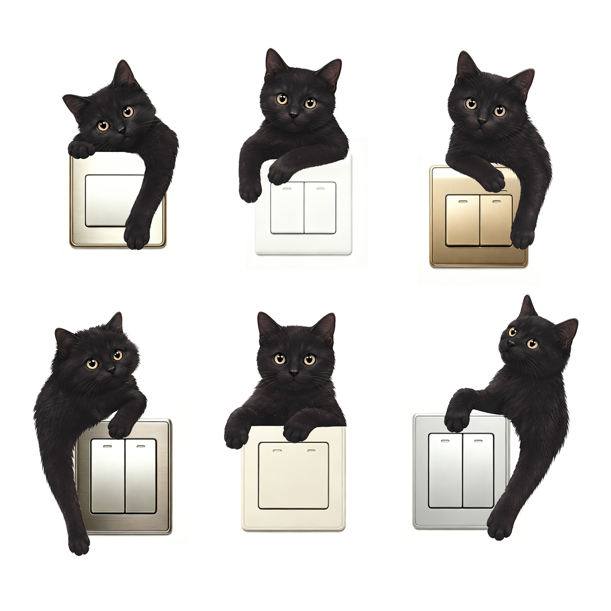 Cute Black Cat Light Switch Wa - Home Decor Outlet reseña y precio