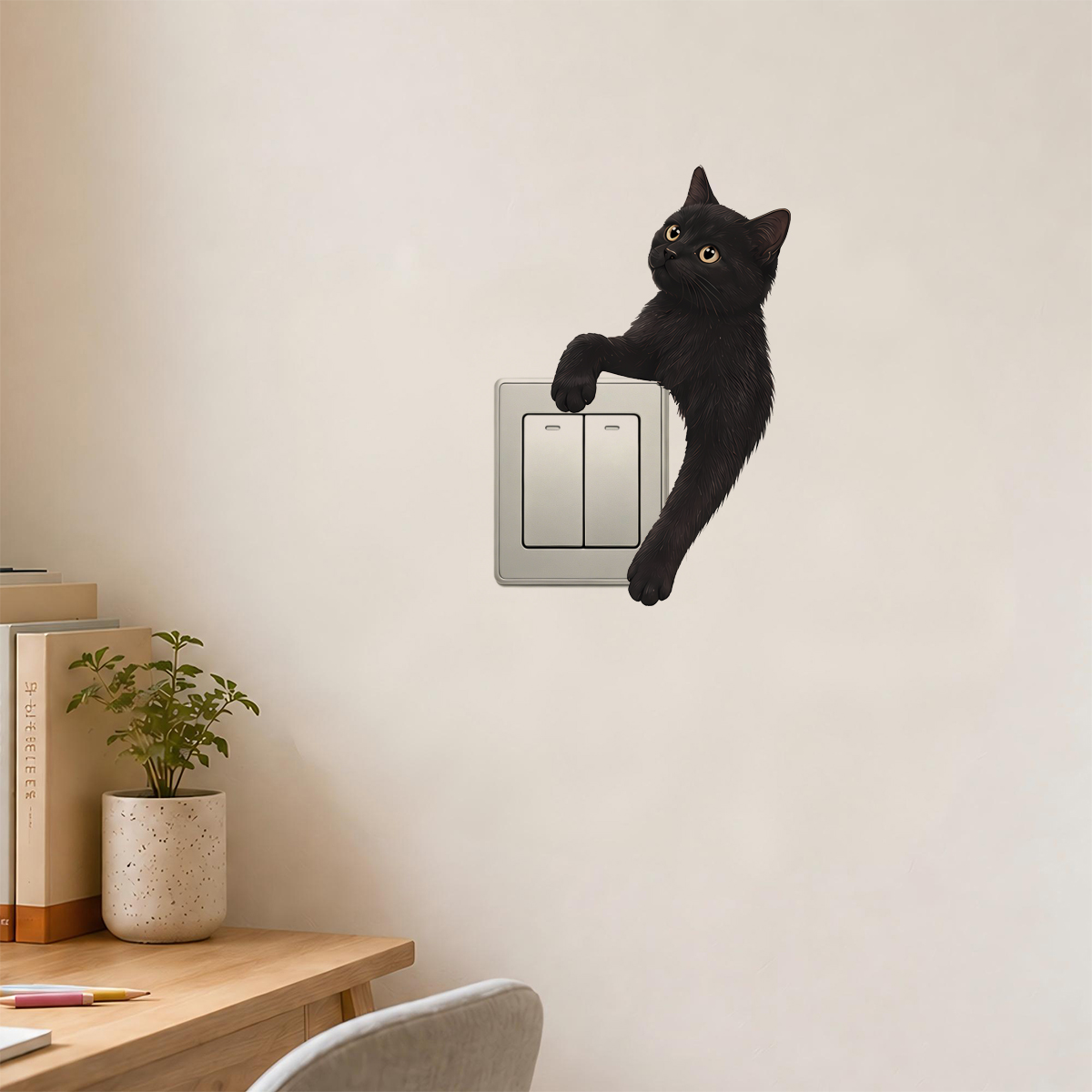 Cute Black Cat Light Switch Wa - Home Decor Outlet reseña y precio