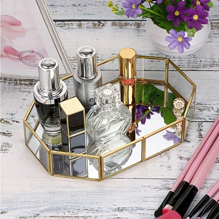 Elegant Golden-Framed Glass Mi - Vanity Home Decor reseña y precio