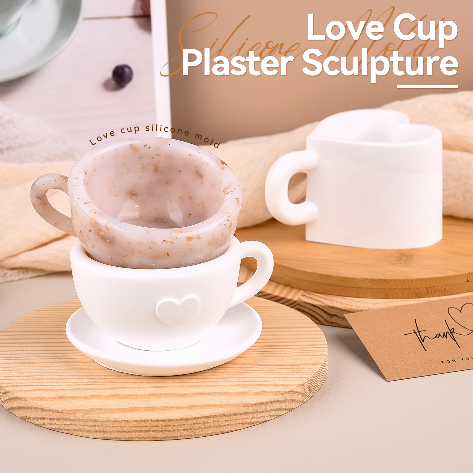 3D Tea Cup Love Silicone Mold  - Home Decor Handicraft reseña y precio