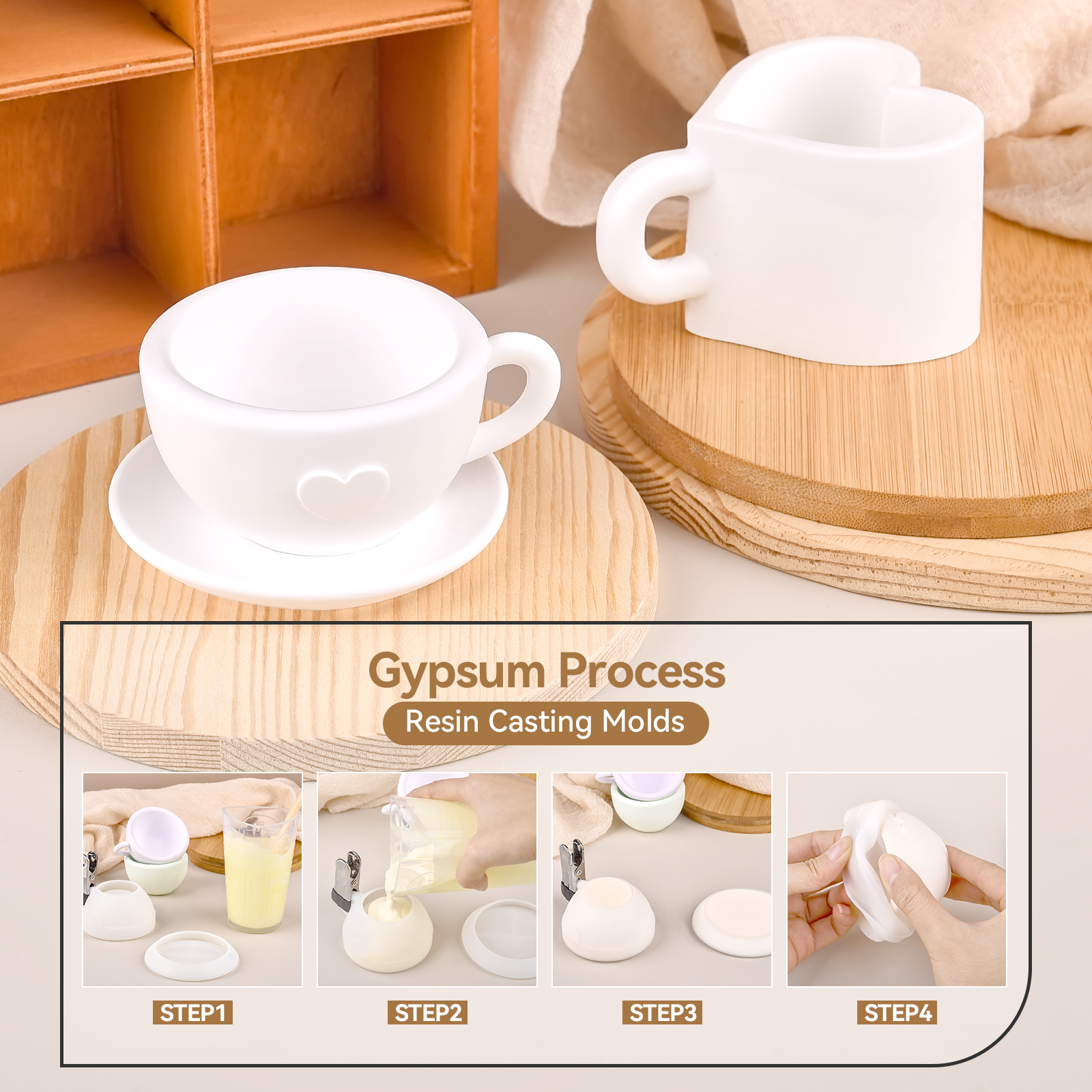 3D Tea Cup Love Silicone Mold  - Home Decor Handicraft reseña y precio