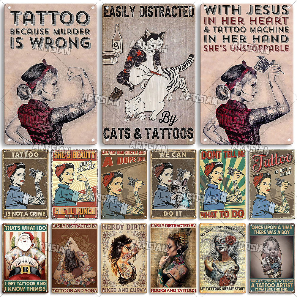 Artisian Tattoo Retro Metal Po - Home Decor Jobs reseña y precio