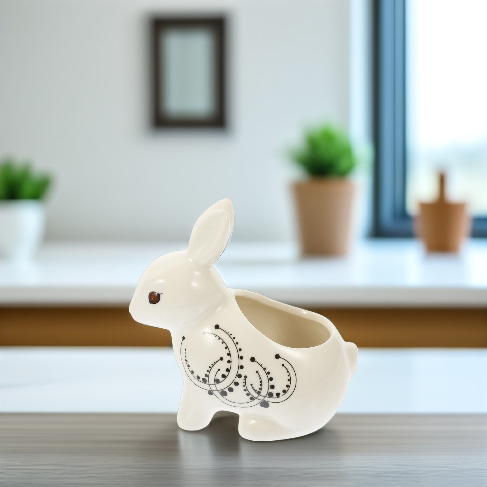 Rabbit Shaped Ceramic Flower P - Home Decor Garden Ideas reseña y precio