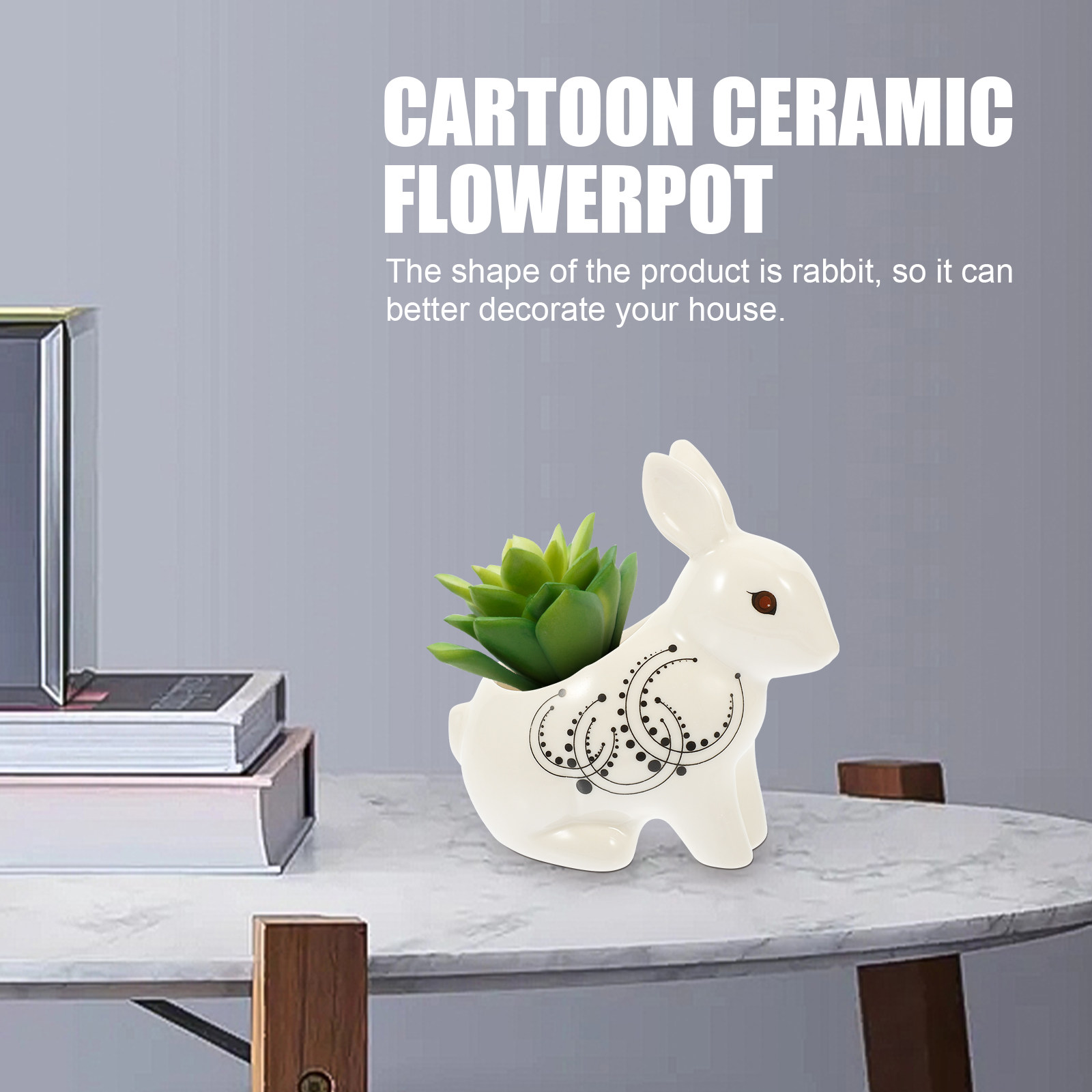 Rabbit Shaped Ceramic Flower P - Home Decor Garden Ideas reseña y precio
