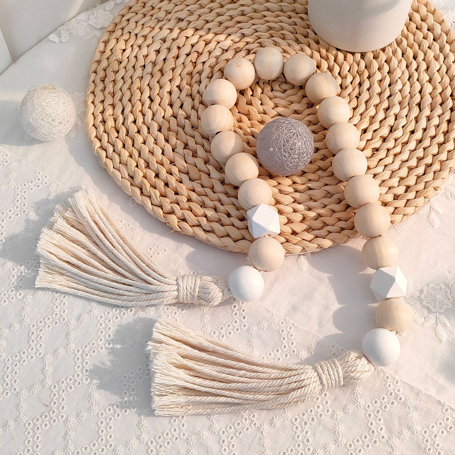 Nordic Style Tassel Beaded Han - Home Decor Garland reseña y precio