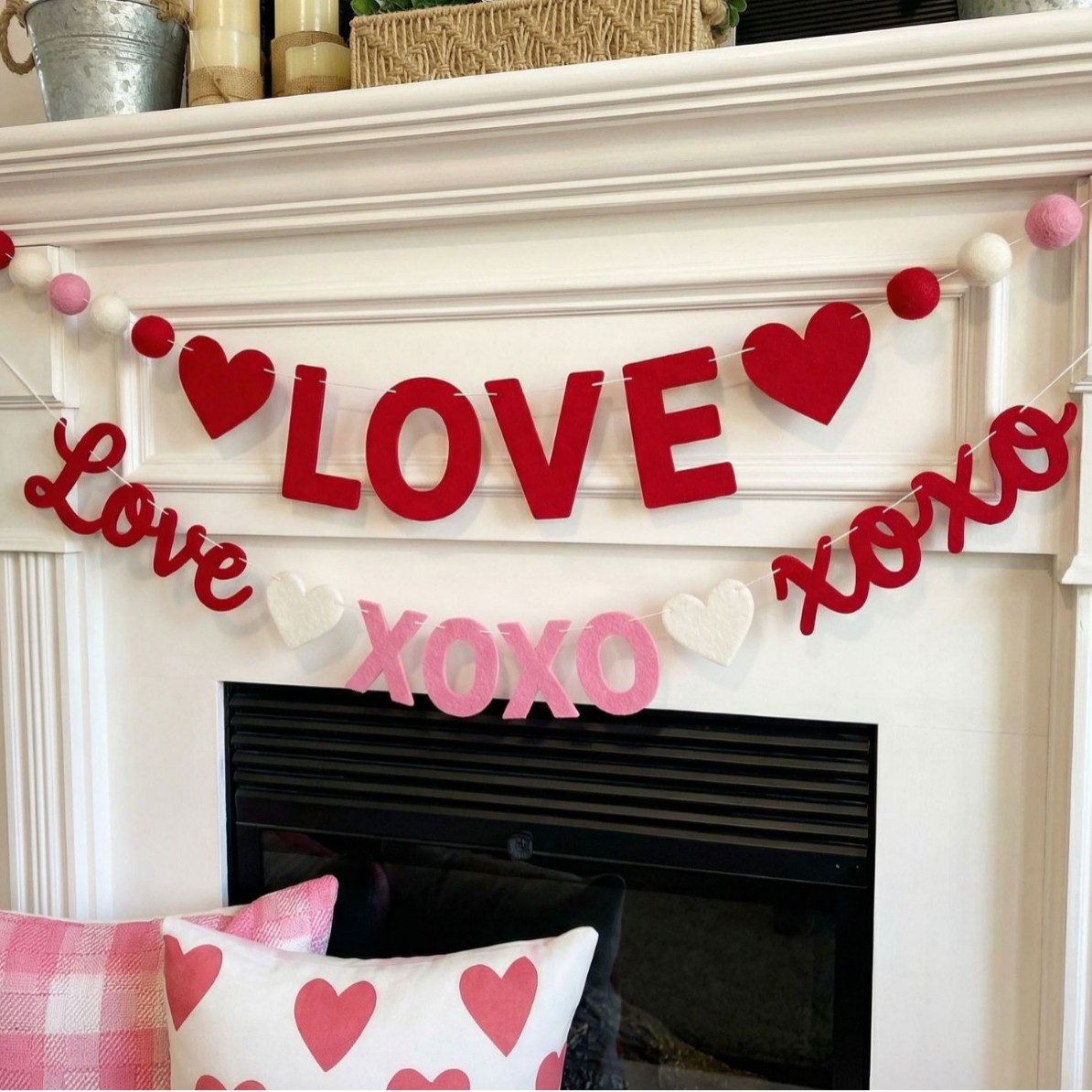 Valentine's Day LOVE Heart Pom - Home Decor Garland reseña y precio