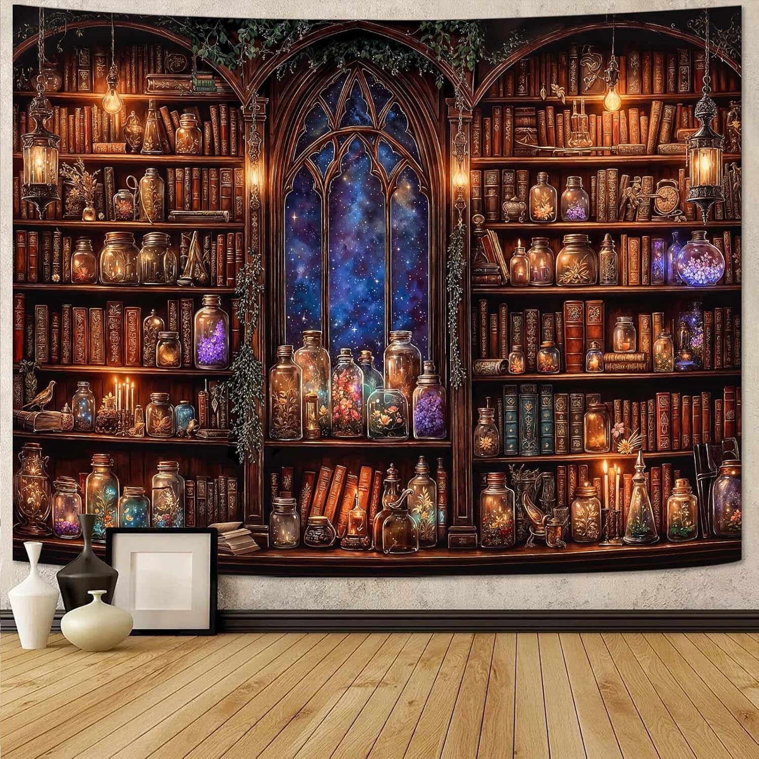 Fantasy Bookshelf Tapestry Med - Home Decor Medieval reseña y precio