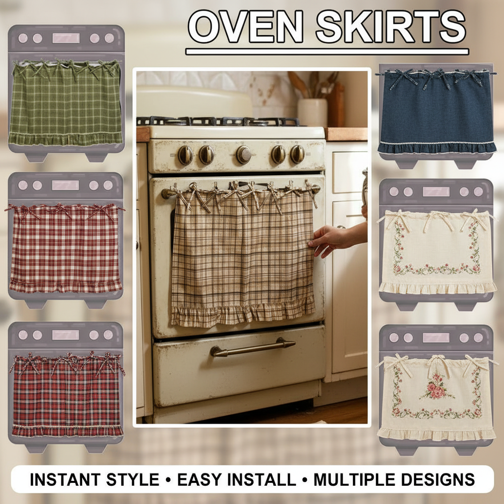 Oven Skirt Artisanal Farmhouse - Home Decor Curtains reseña y precio