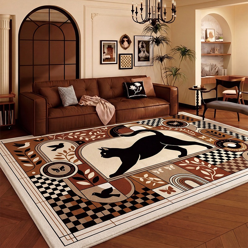 Checkerboard Black Cat Living  - Home Decor Ig reseña y precio