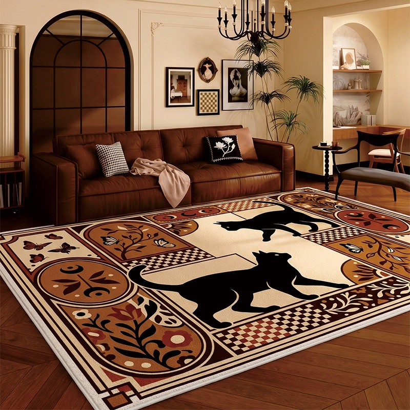 Checkerboard Black Cat Living  - Home Decor Ig reseña y precio