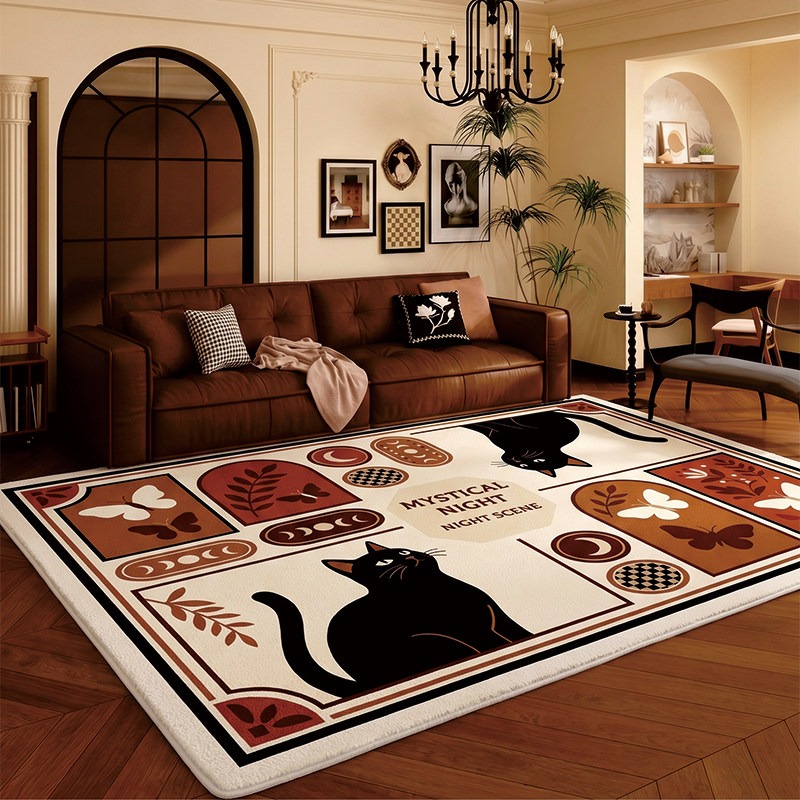 Checkerboard Black Cat Living  - Home Decor Ig reseña y precio