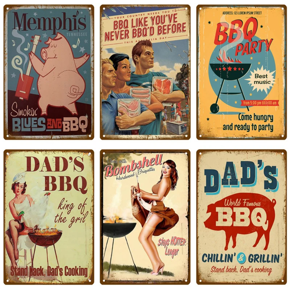 Retro BBQ Sign - Vintage Wall  - Home Decor Kolkata reseña y precio