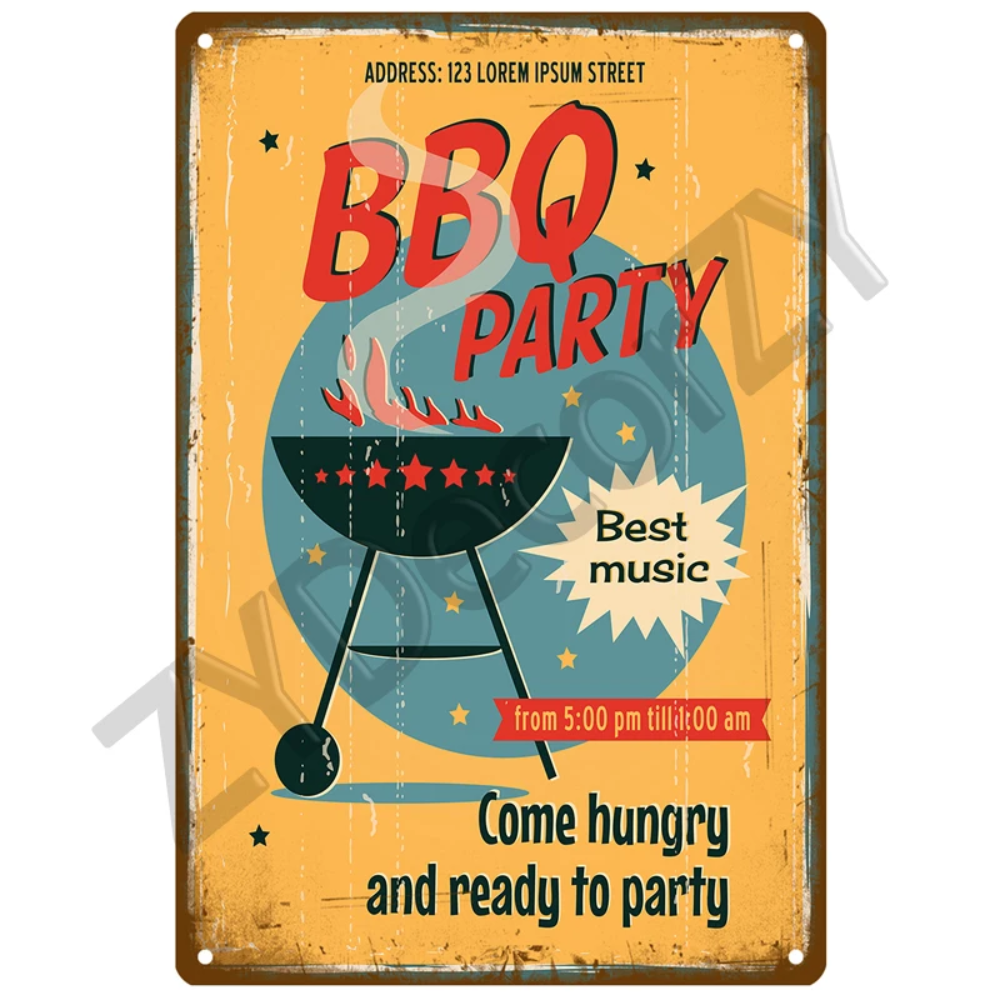 Retro BBQ Sign - Vintage Wall  - Home Decor Kolkata reseña y precio