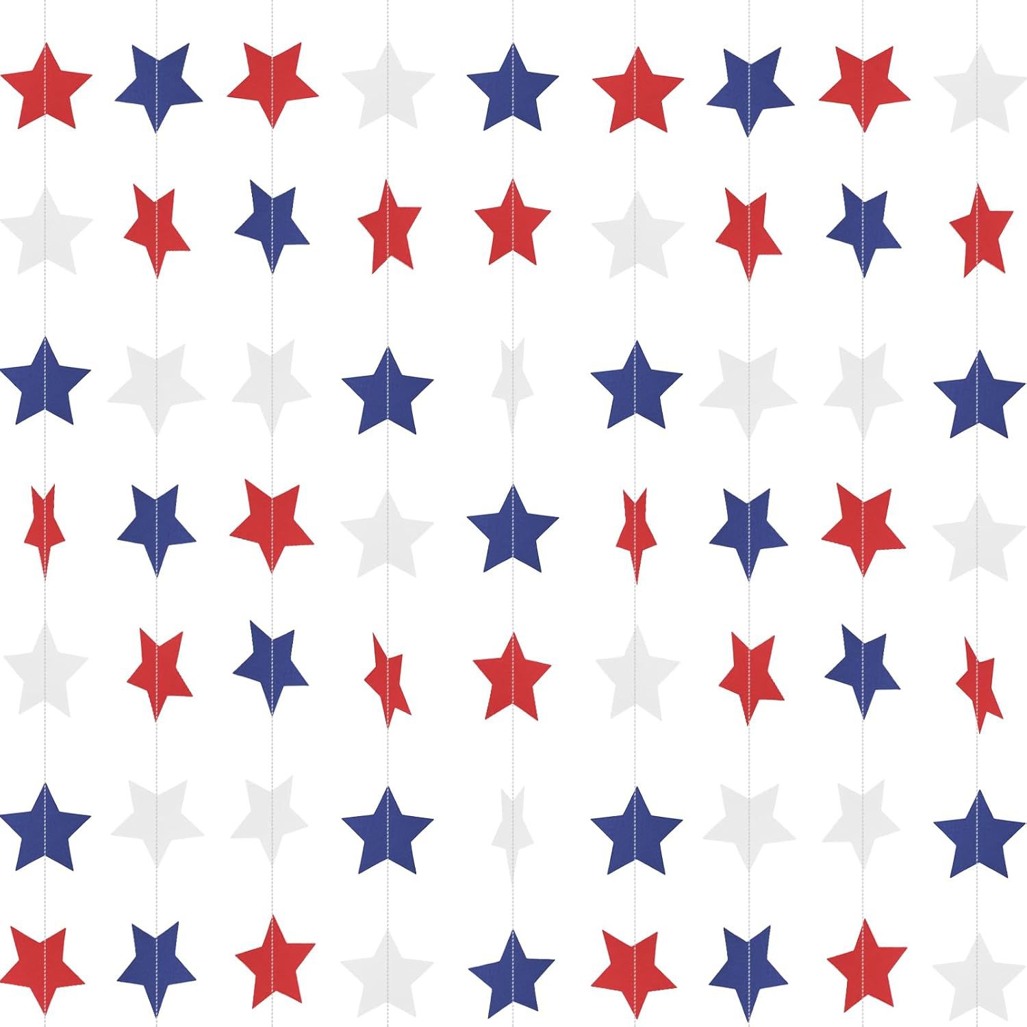 3M Red Blue Silver Paper Star  - Home Decor Garland reseña y precio